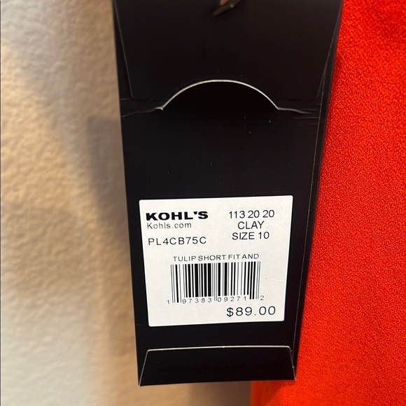 Andrew Marc Orange Pink Flutter Sleeve V-Neck Midi Dress - Picture 4 of 5